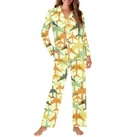 Thumbnail for Seamless Colourful Airplanes Designed Women Button Pajamas
