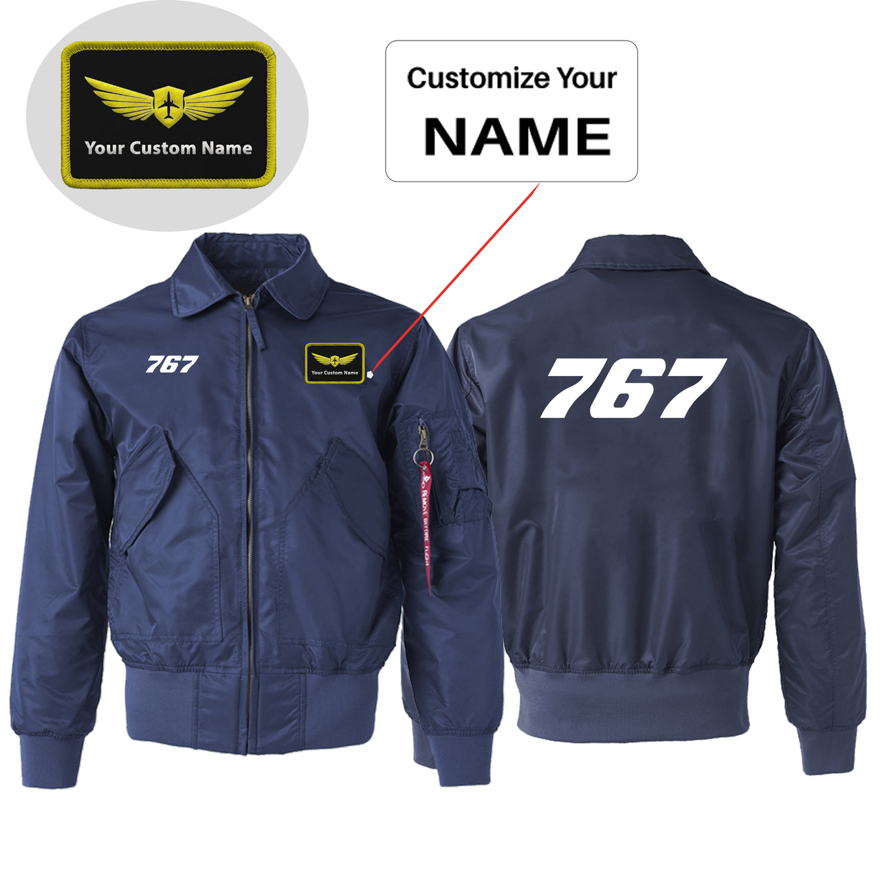 767 Flat Text Designed Embroidered Patch Attachable Jackets