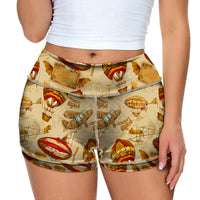 Thumbnail for Graphical Travel Designed Women Yoga Shorts Pants