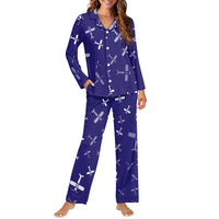 Thumbnail for Seamless Propellers Designed Women Button Pajamas