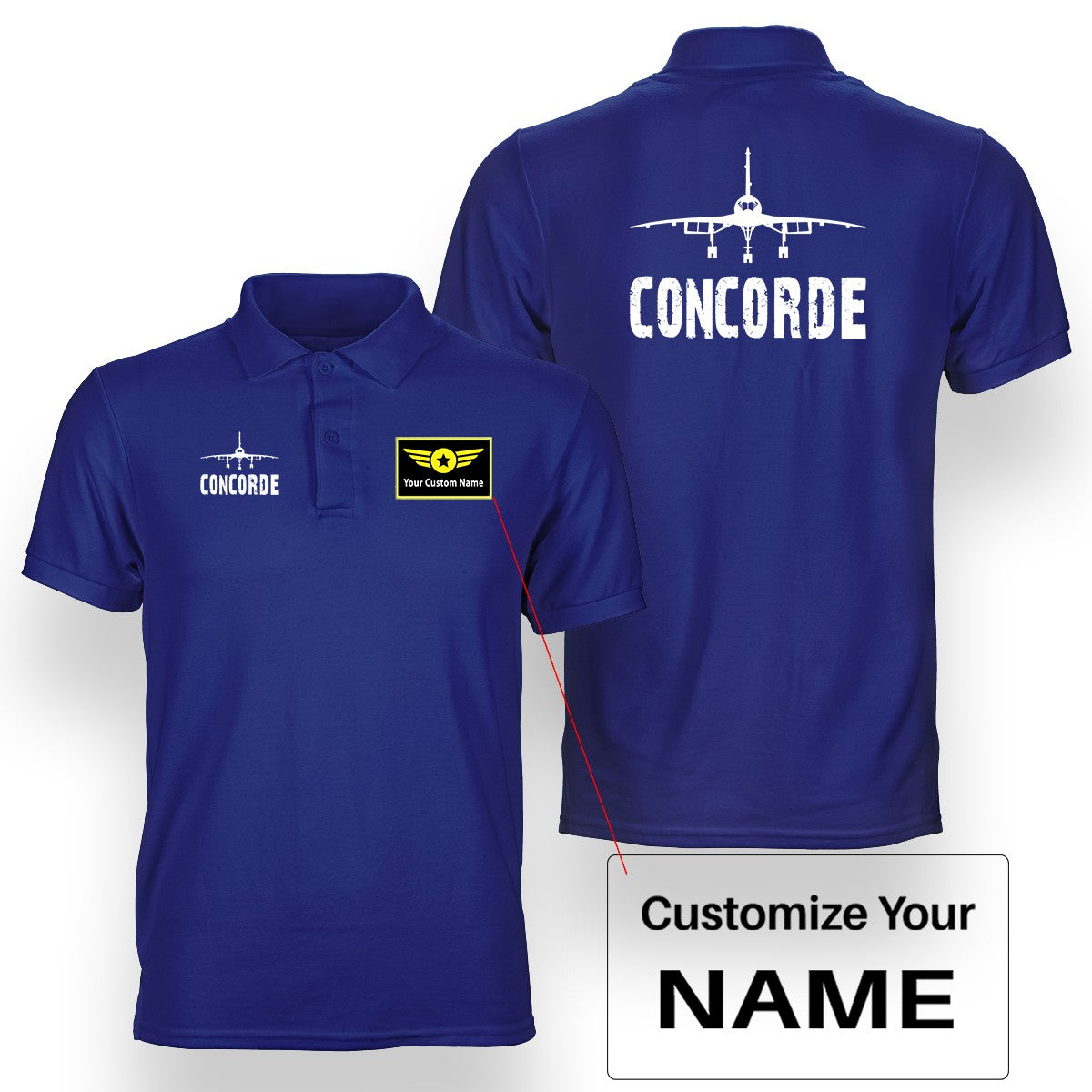 Concorde & Plane Designed Double Side Polo T-Shirts