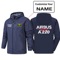 Thumbnail for Amazing Airbus A220 Designed Rain Jackets & Windbreakers