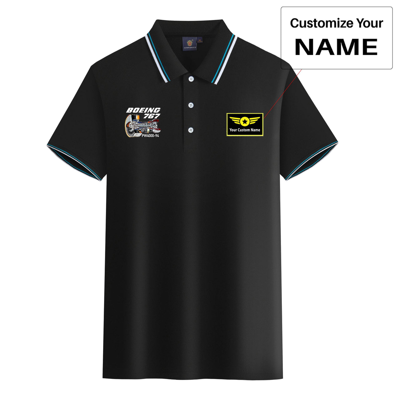 Boeing 767 Engine (PW4000-94) Designed Stylish Polo T-Shirts