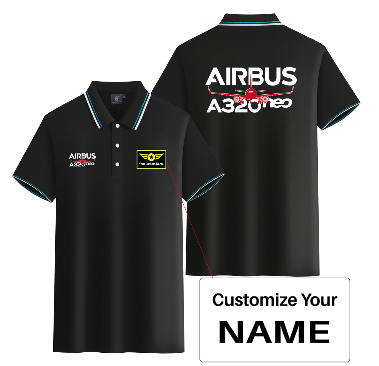 Amazing Airbus A320neo Designed Stylish Polo T-Shirts (Double-Side)