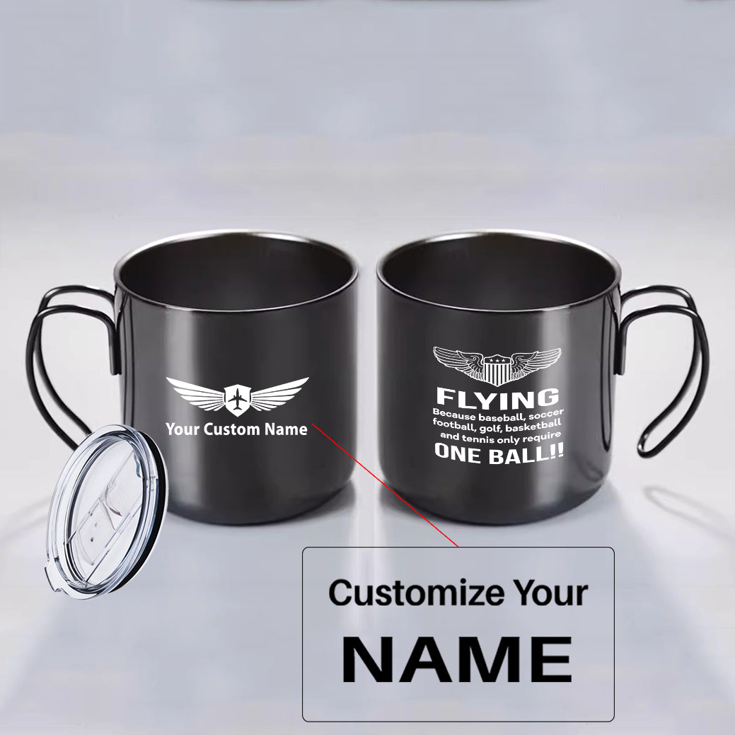 Flying One Ball Designed Stainless Steel Portable Mugs