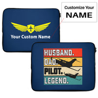 Thumbnail for Husband & Dad & Pilot & Legend Designed Laptop & Tablet Cases