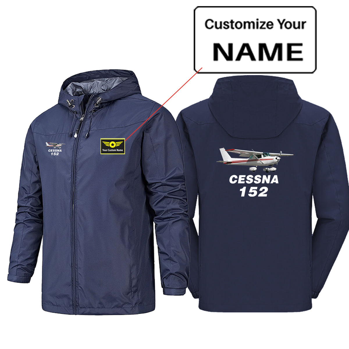 The Cessna 152 Designed Rain Jackets & Windbreakers