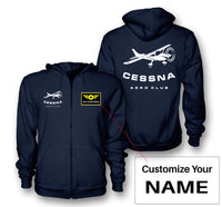 Thumbnail for Cessna Aeroclub Designed Zipped Hoodies