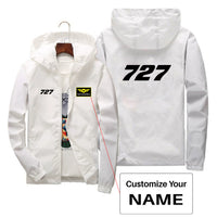 Thumbnail for 727 Flat Text Designed Thin Windbreaker Jackets