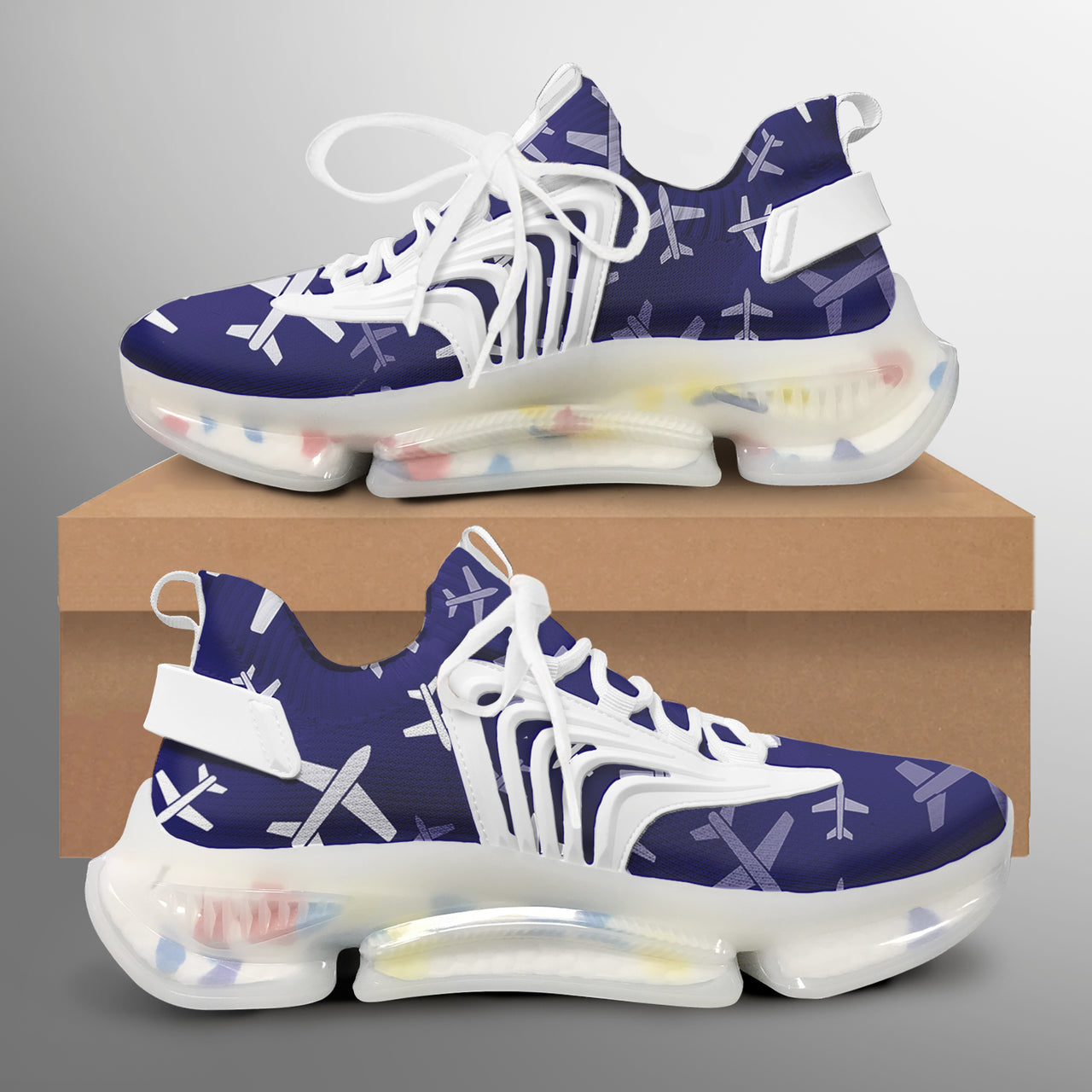 Different Sizes Seamless Airplanes Designed Fashion Running Shoes