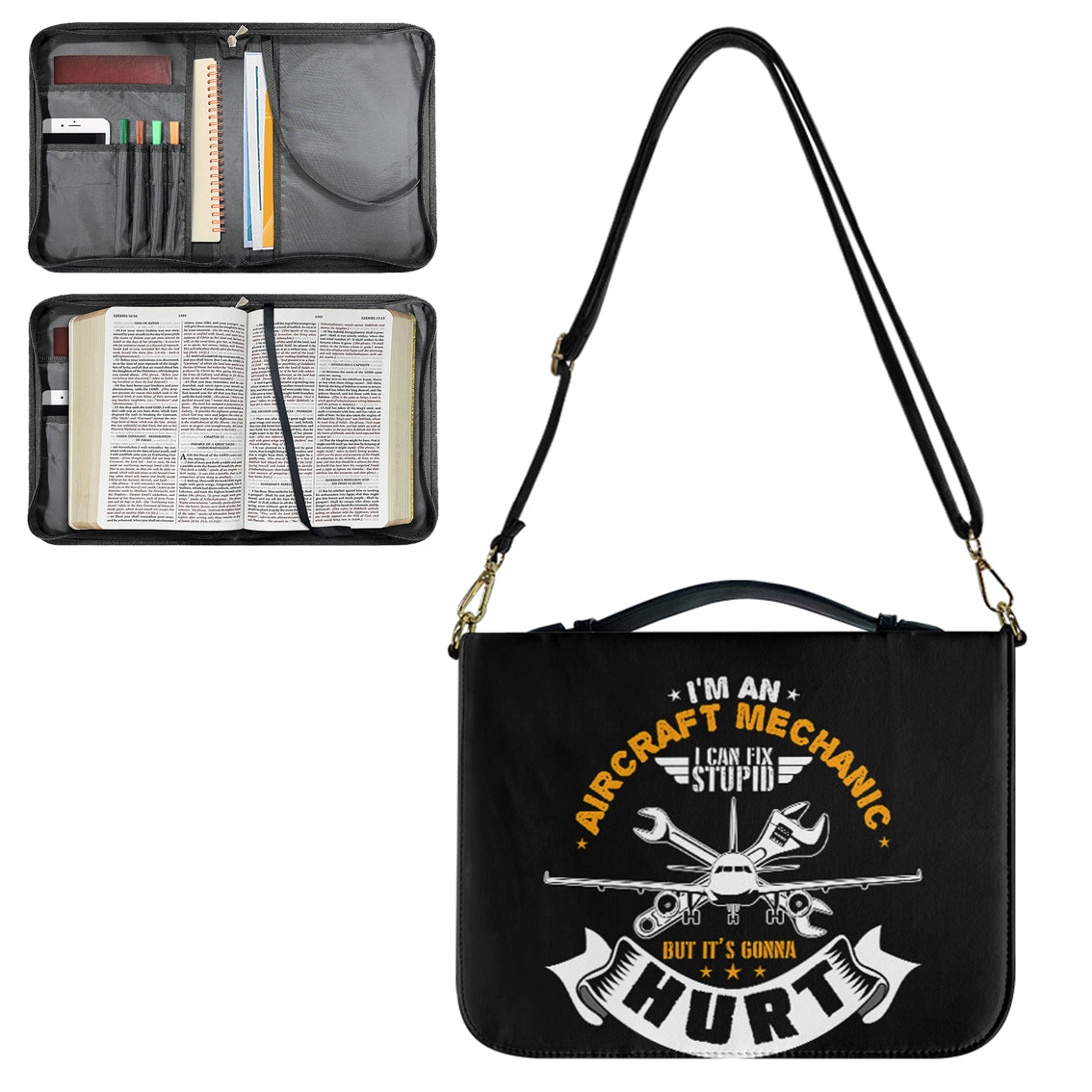 I'm an Aircraft Mechanic Designed PU Accessories Bags Strap Style