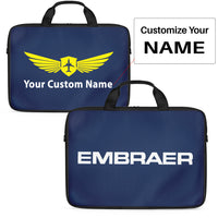 Thumbnail for Embraer & Text Designed Laptop & Tablet Bags