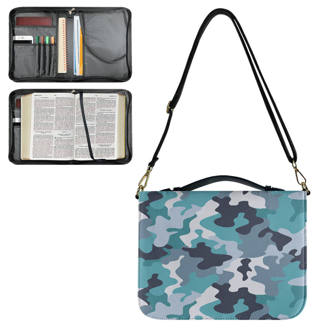Military Camouflage Green Designed PU Accessories Bags Strap Style