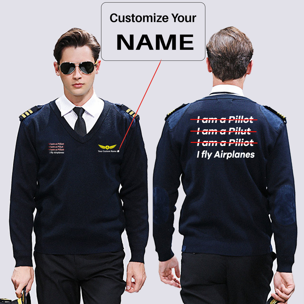 I Fly Airplanes Designed Wool Pilot Sweaters