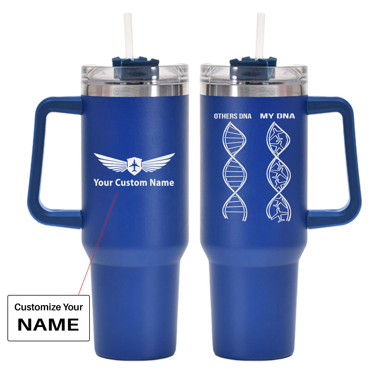 Aviation DNA Designed 40oz Stainless Steel Car Mug With Holder