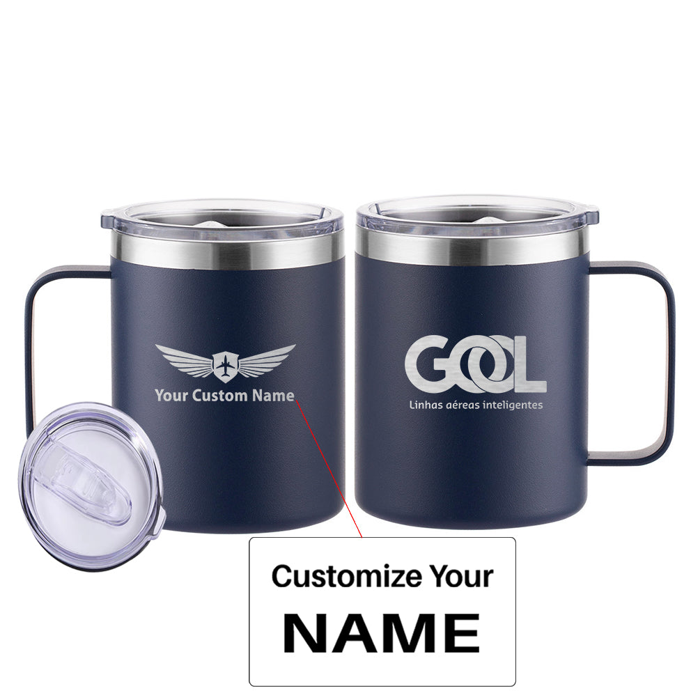 Gol Linhas Aéreas Inteligentes Designed Stainless Steel Laser Engraved Mugs