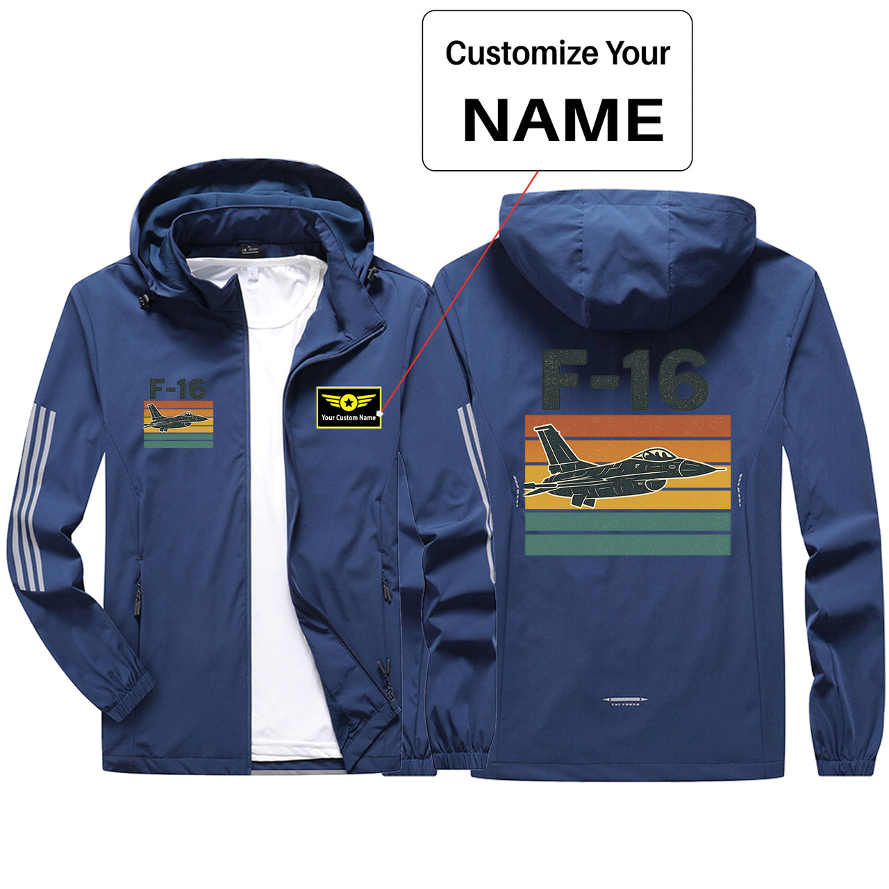 Retro Fighter Jet F16 Design Sport & Running Jackets