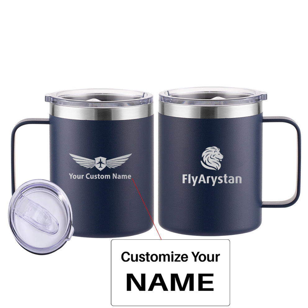 FlyArystan Designed Stainless Steel Laser Engraved Mugs
