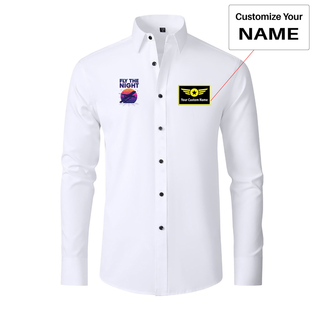 Fly The Night Designed Long Sleeve Shirts