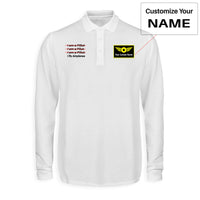Thumbnail for I Fly Airplanes Designed Long Sleeve Polo T-Shirts