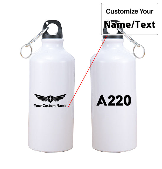 A220 Flat Text Designed Thermoses