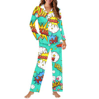 Thumbnail for Mixed Comics Designed Women Button Pajamas
