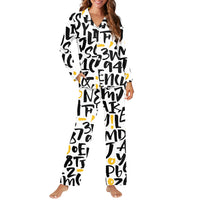Thumbnail for Mixed Letters Designed Women Button Pajamas