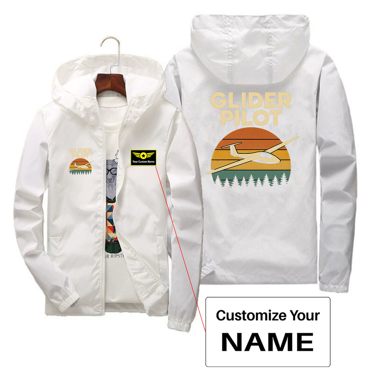 Retro Glider Designed Thin Windbreaker Jackets