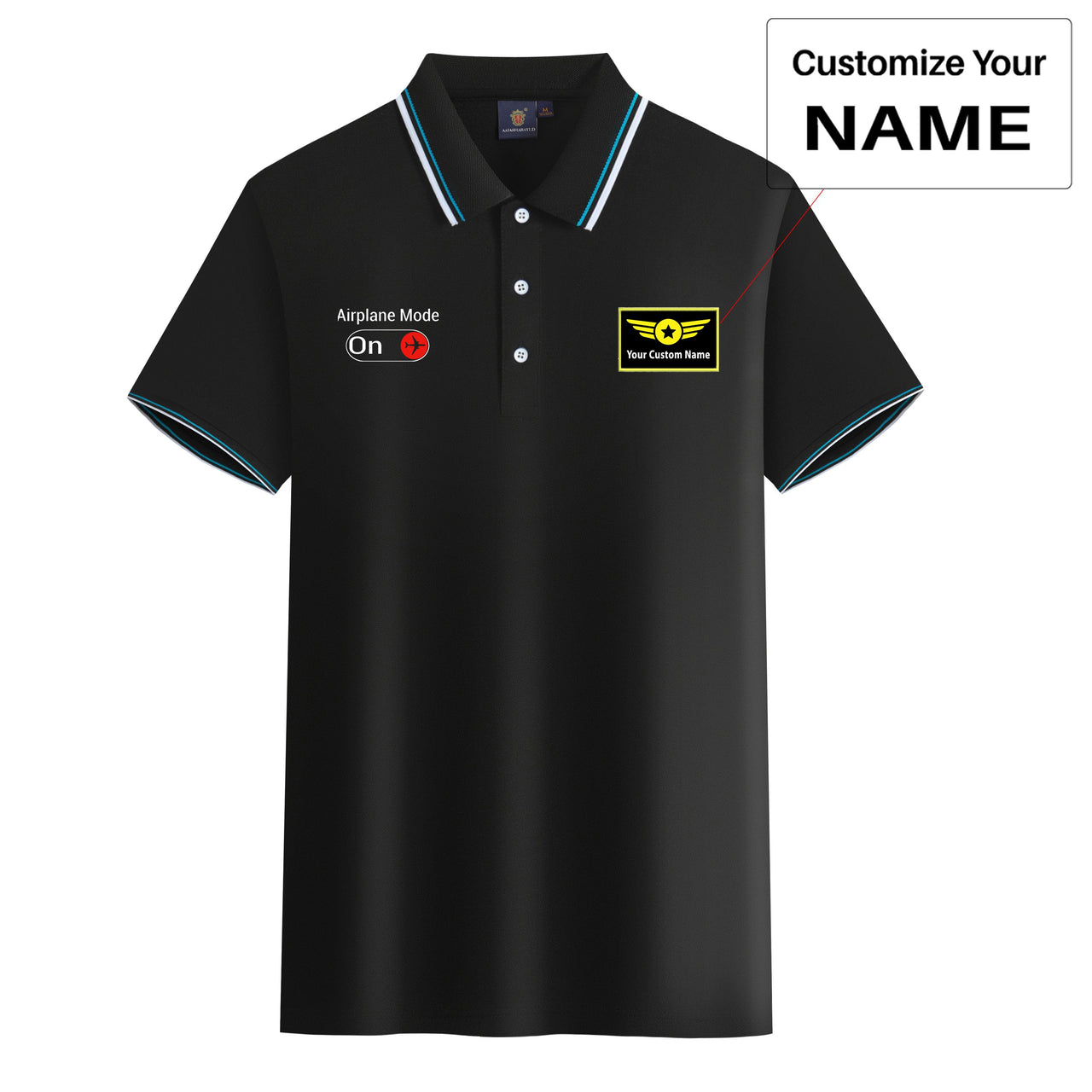 Airplane Mode On Designed Stylish Polo T-Shirts