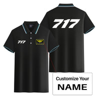 Thumbnail for 717 Flat Text Designed Stylish Polo T-Shirts (Double-Side)