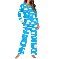 Thumbnail for Amazing Clouds Designed Women Button Pajamas