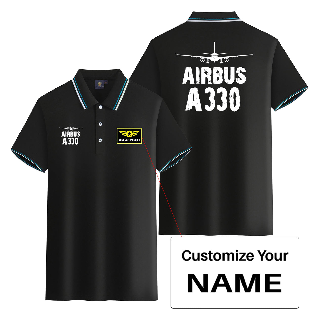 Airbus A330 & Plane Designed Stylish Polo T-Shirts (Double-Side)