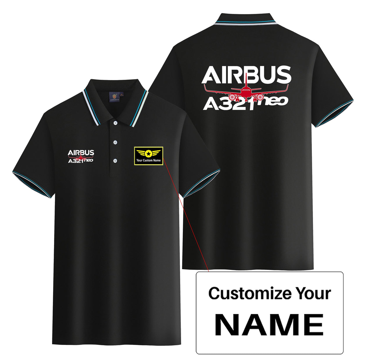 Amazing Airbus A321neo Designed Stylish Polo T-Shirts (Double-Side)