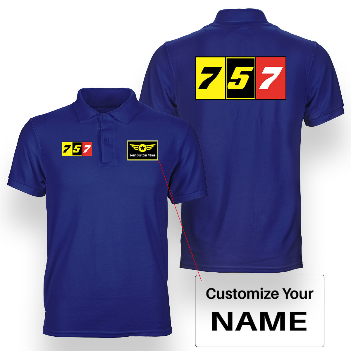 Flat Colourful 757 Designed Double Side Polo T-Shirts