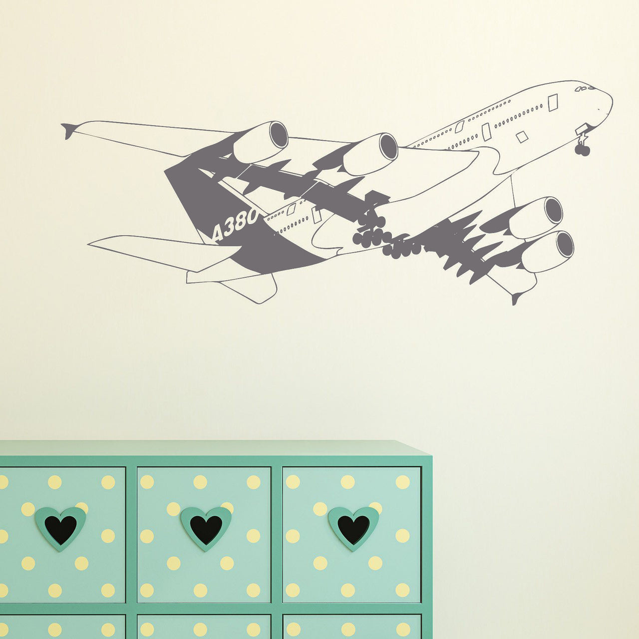 Departing Detailed Airbus A380 Designed Wall Sticker