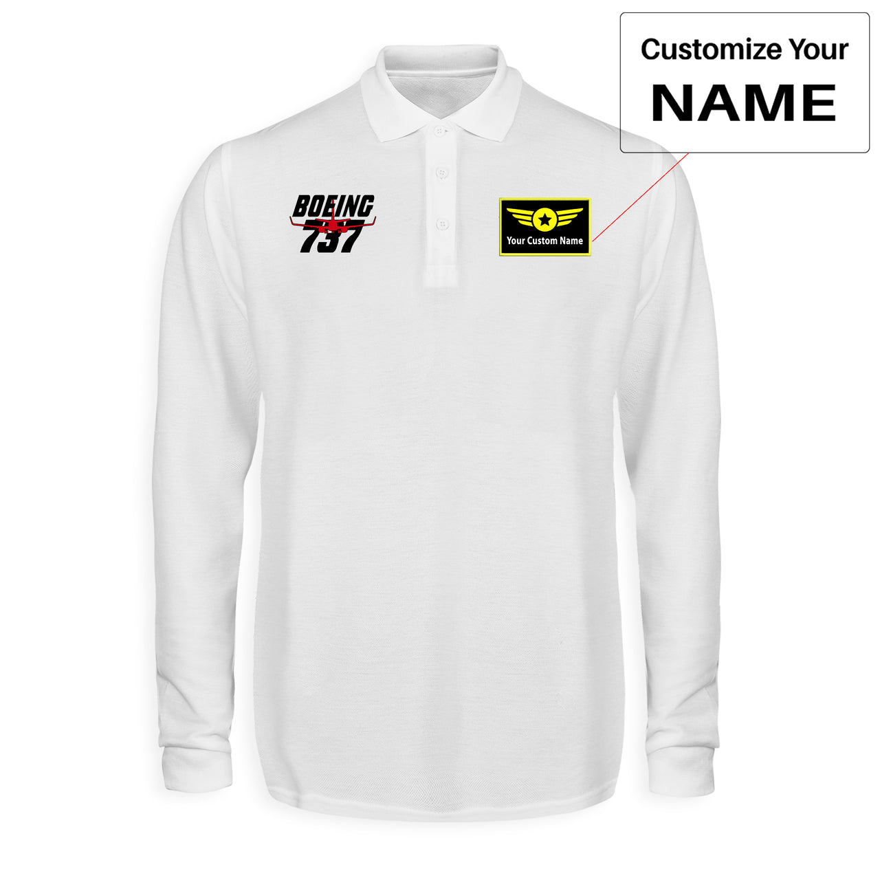 Amazing Boeing 737 Designed Long Sleeve Polo T-Shirts