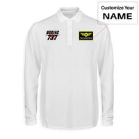 Thumbnail for Amazing Boeing 737 Designed Long Sleeve Polo T-Shirts