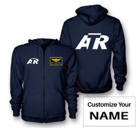 Thumbnail for ATR & Text Designed Zipped Hoodies
