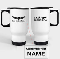 Thumbnail for Born To Fly Military Designed Travel Mugs (With Holder)