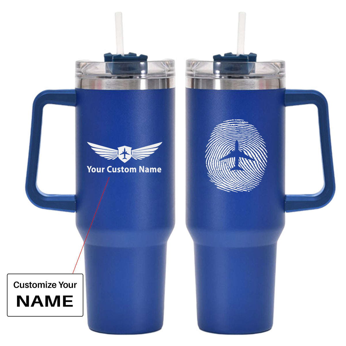 Aviation Finger Print Designed 40oz Stainless Steel Car Mug With Holder