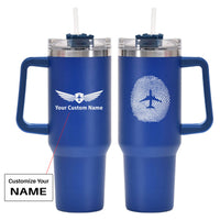 Thumbnail for Aviation Finger Print Designed 40oz Stainless Steel Car Mug With Holder