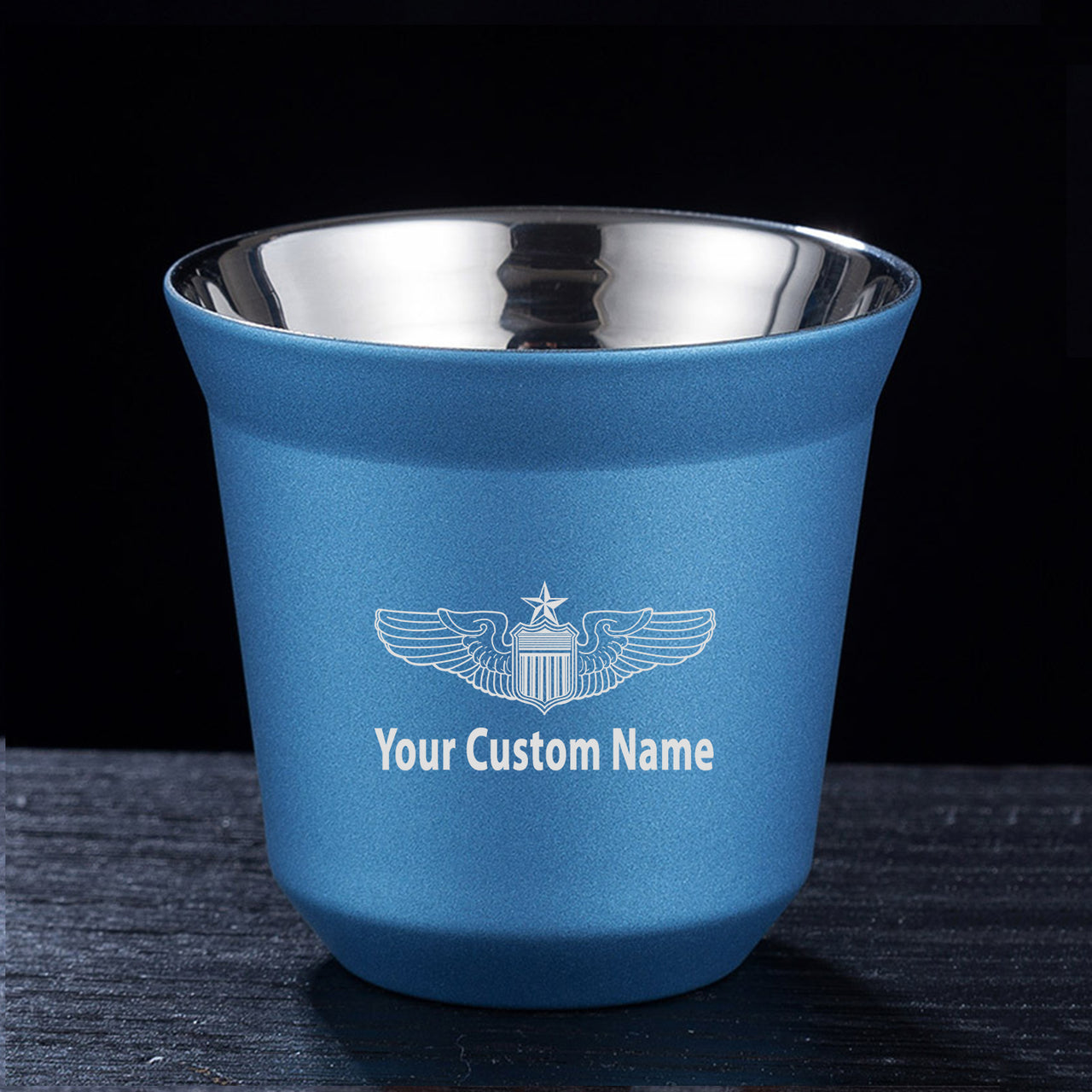 Custom Name (US Air Force & Star) Designed Double Wall Stainless Steel Coffee Mugs