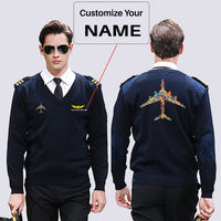 Thumbnail for Colourful Airplane Designed Wool Pilot Sweaters
