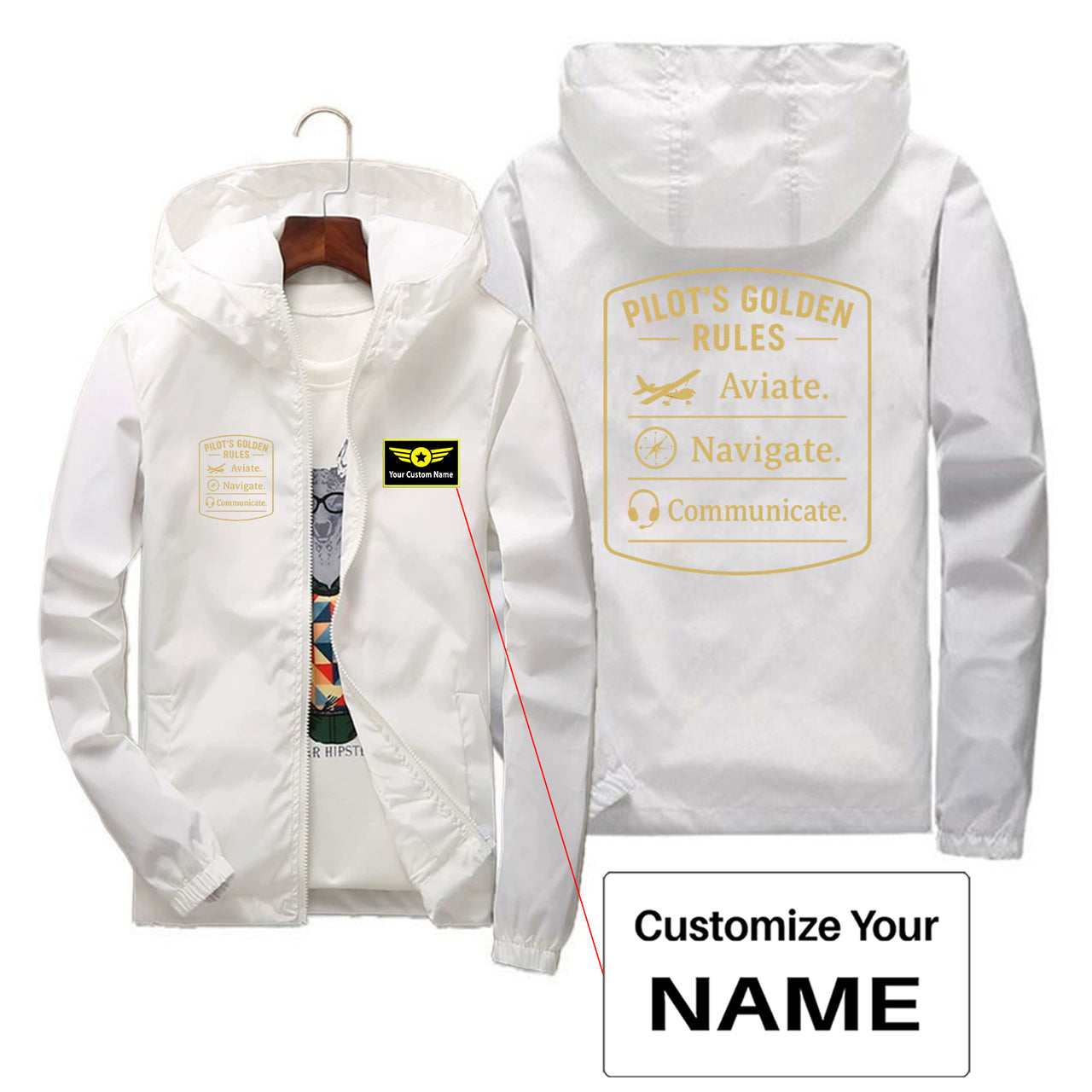 Pilot's Golden Rules Designed Thin Windbreaker Jackets