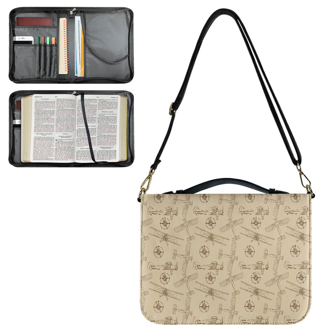 Very Cool Vintage Planes 2 Designed PU Accessories Bags Strap Style