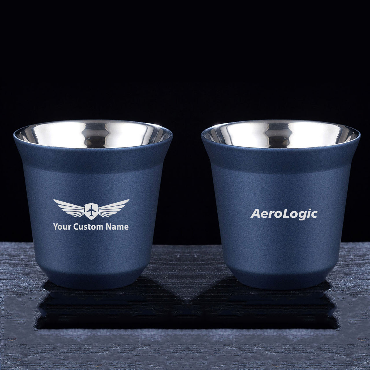 Aerologic Airlines Double Wall Stainless Steel Coffee Mugs