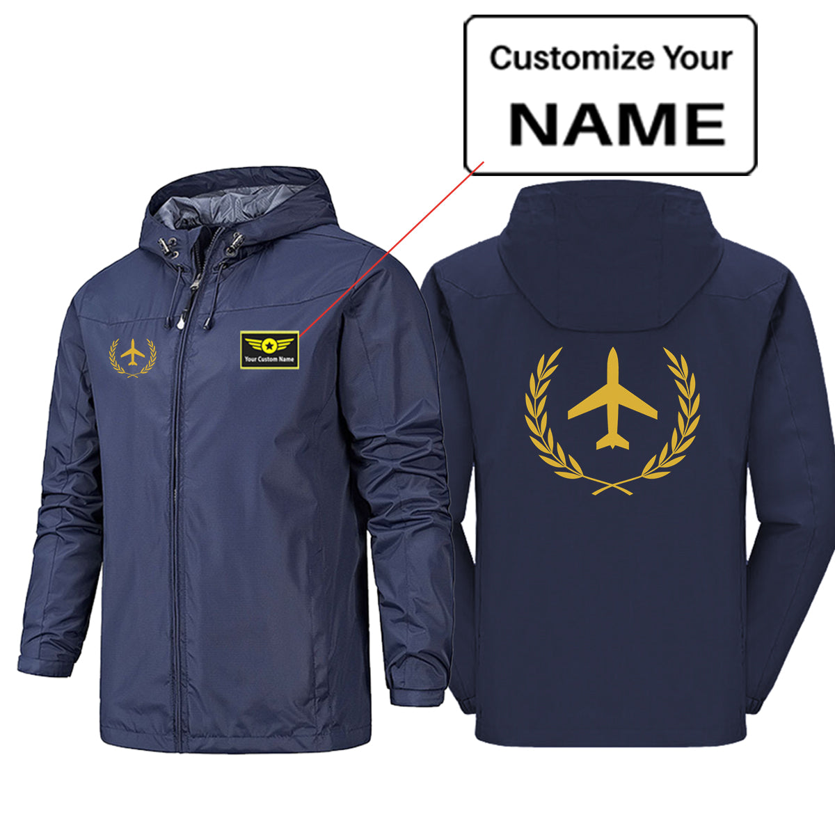 Leaf & Airplane Designed Rain Jackets & Windbreakers