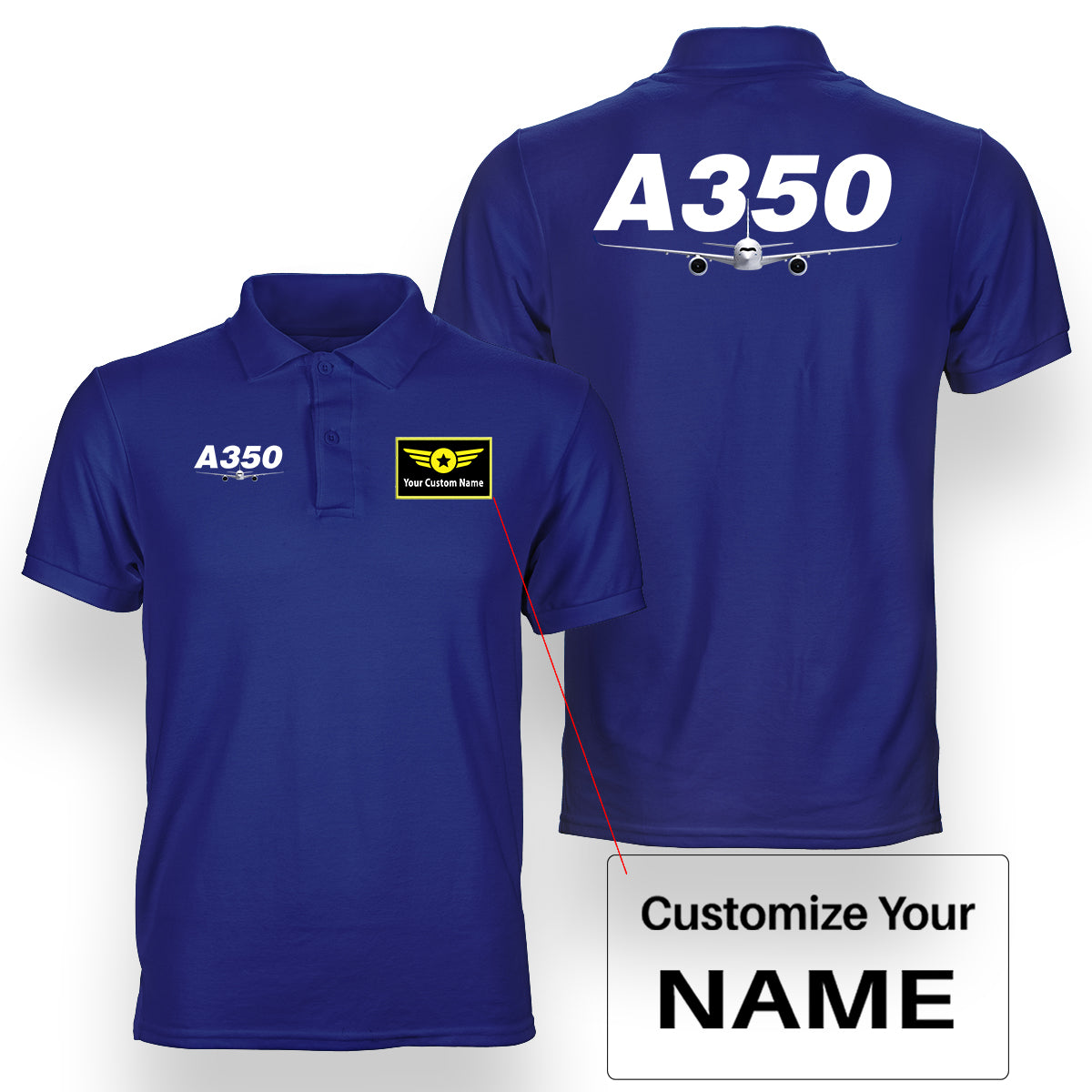 Super Airbus A350 Designed Double Side Polo T-Shirts
