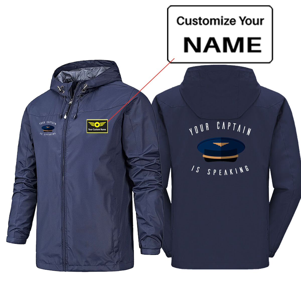 Your Captain Is Speaking Designed Rain Jackets & Windbreakers