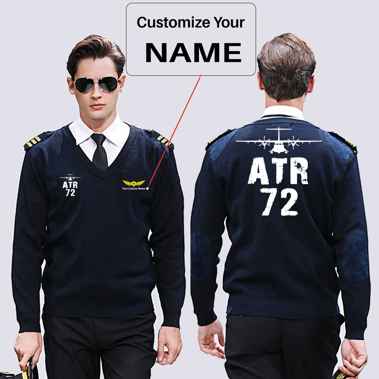 ATR-72 & Plane Designed Wool Pilot Sweaters